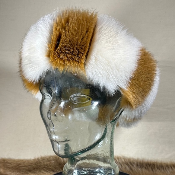 Accessories - White and Tan Fox Fur Headband